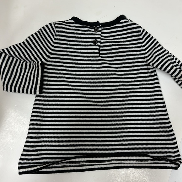 Kate Spade black and white striped sweater with pink bows size 12 months - Picture 2 of 6